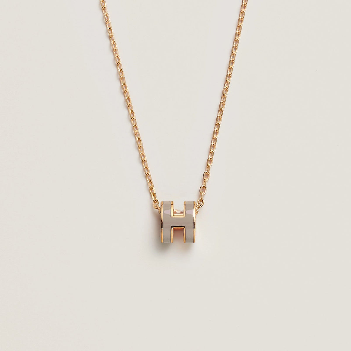 HERMES Gold Pop H Necklace Metal(Mini/Many)