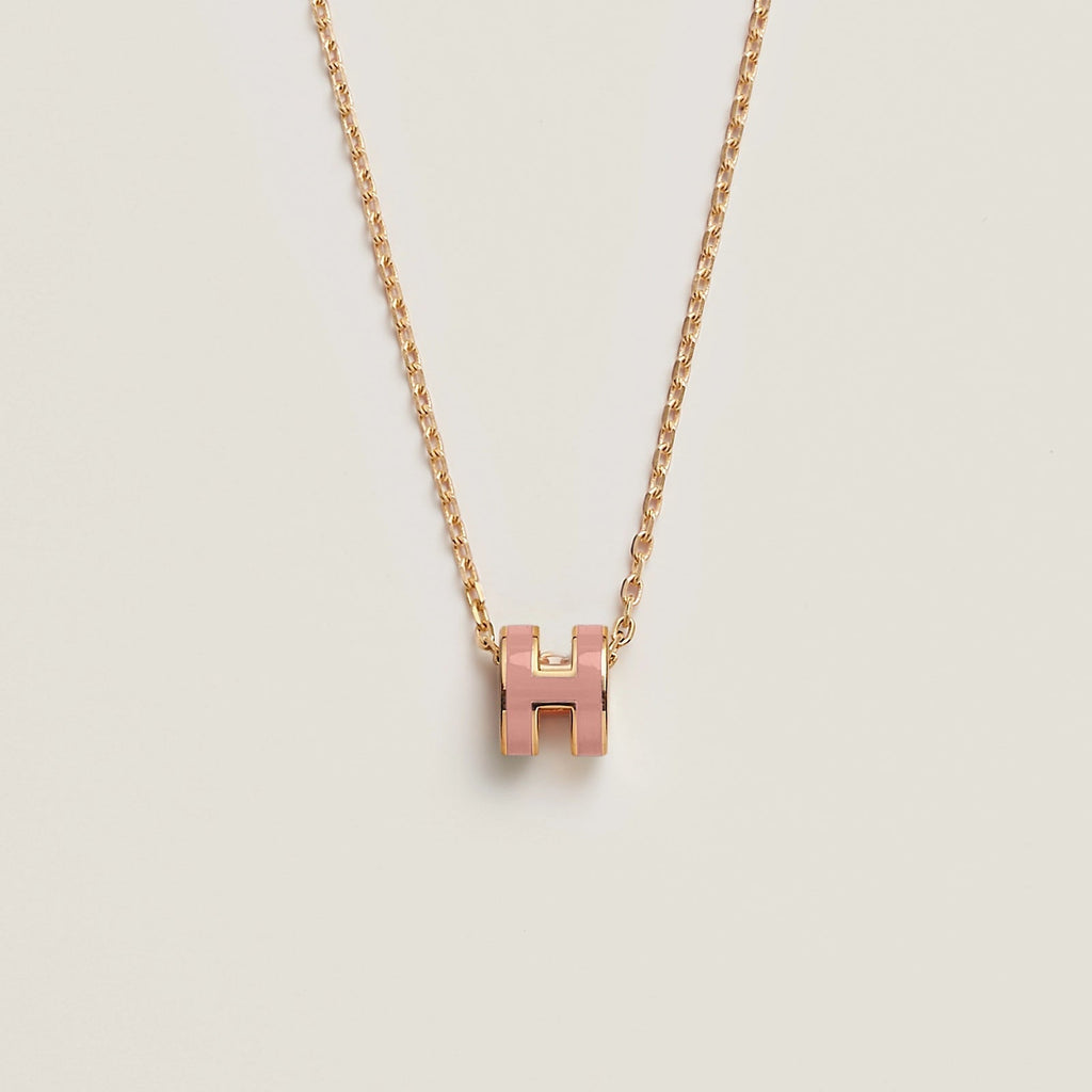 HERMES Gold Pop H Necklace Metal(Mini/Many)