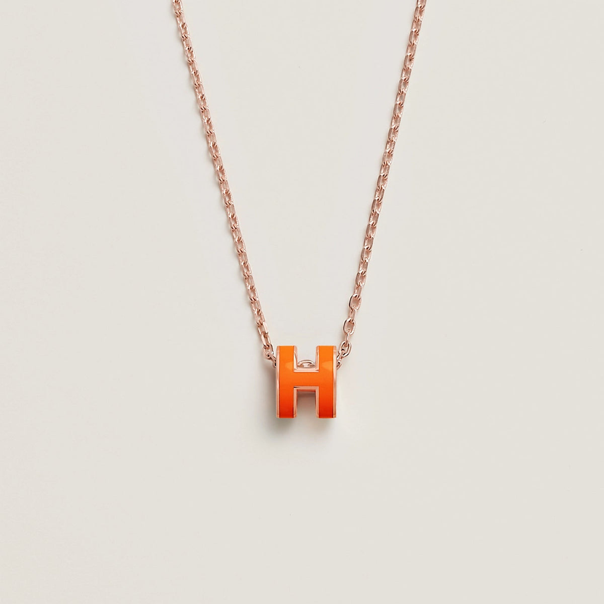 HERMES Rose Gold Pop H Necklace Metal(Many)