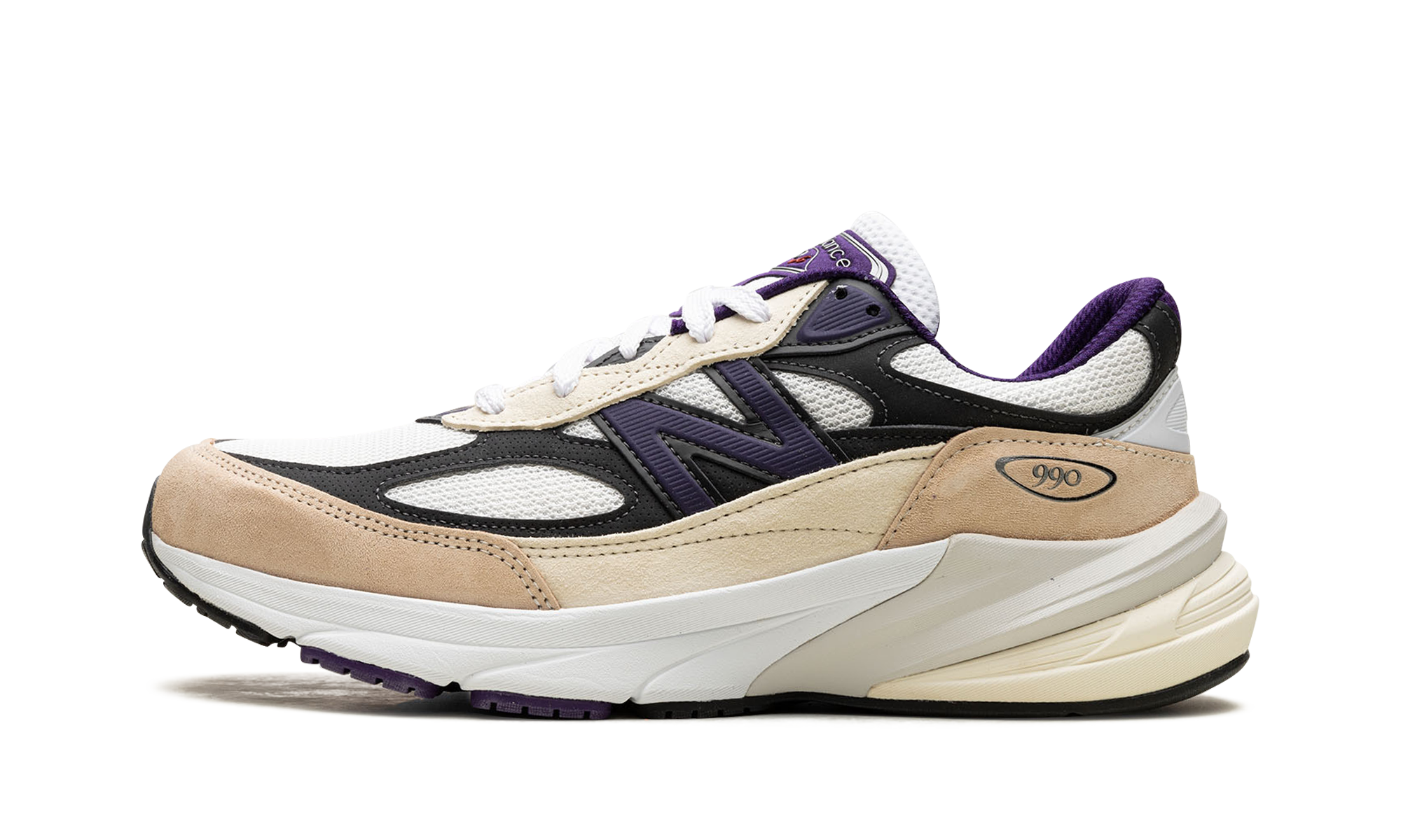 990v6 "Made In USA - Teddy Santis White Black Plum" U990WB6