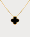 VAN CLEEF & ARPELS Vintage Alhambra Onyx Pendant 18k(Yellow Gold)